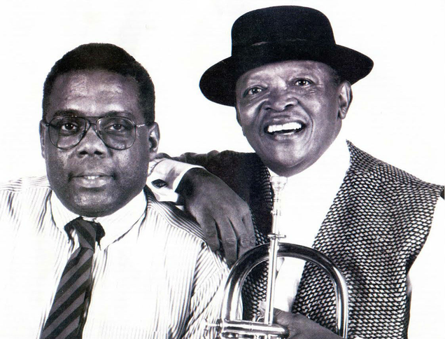 D. Michael Cheers and Hugh Masekela, from the jacket of their 2004 book, Still Grazing